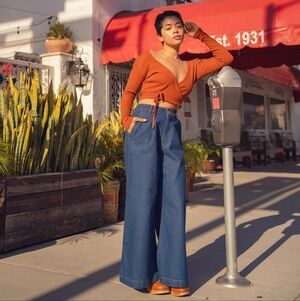 Denim Wide-Legged Trousers